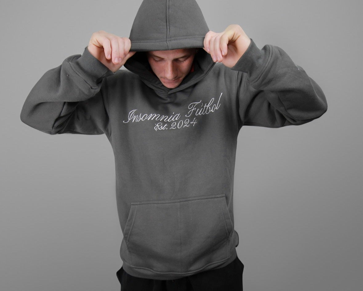 SCRIPTED GREY INSOMNIA HOODIE